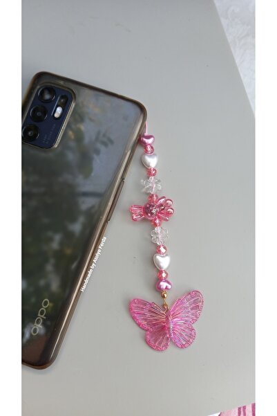 Atolye Ferda Phone Charm with Butterfly and Rabbit Figures Phone String