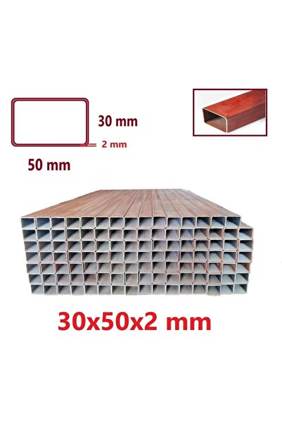 TOSÇELİK Boyalı (2mt) 30 x 50 x 2 mm Kutu Profil Boru Metal 30x50x2 Demir