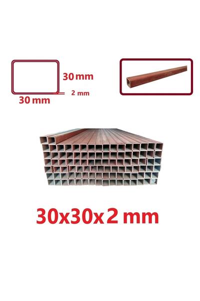 TOSÇELİK Boyalı (2mt) 30 x 30 x 2 mm Kutu Profil Boru Metal 30x30x2 Demir