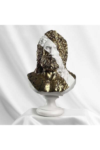Hedgehog Art Zeus "Godlen" Heykel, Büyük Boy Büst, Özel Tasarım Dekoratif Hey...