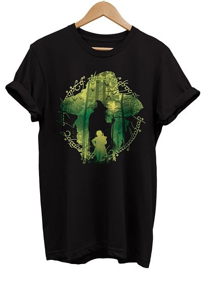 remonz Ο Άρχοντας των Δαχτυλιδιών Gandalf με στάμπα 100% βαμβακερό μπλουζάκι Basic T-shirt κανονικού μεγέθους