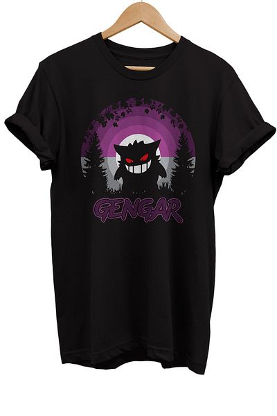 remonz Μπλουζάκι Pokemon Gengar με στάμπα 100% βαμβακερό Basic T-shirt Normal Size