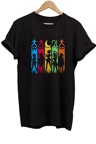 remonz Sailor Moon Crew εμπριμέ 100% βαμβακερό μπλουζάκι Basic T-shirt κανονικού μεγέθους