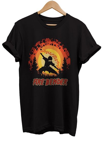 remonz Μπλουζάκι Avatar Firebender με στάμπα 100% βαμβακερό Basic T-shirt κανονικού μεγέθους