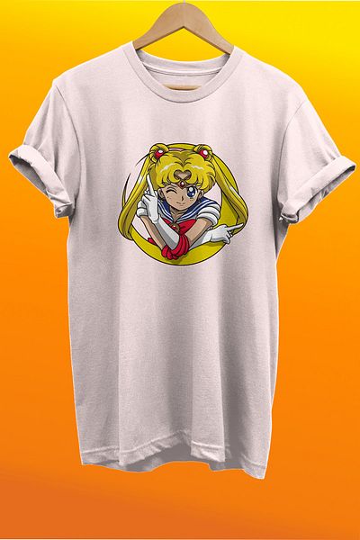 remonz Μπλουζάκι Sailor Moon Usagi Tsukino με στάμπα 100% βαμβάκι Basic T-shirt κανονικού μεγέθους