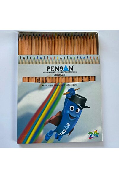 Pensan BÜYÜK BOY 24 RENK KALİTELİ KURU BOYA KALEMİ