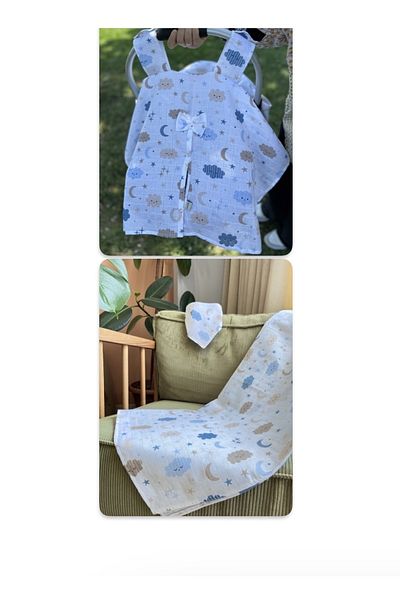 runbaby Oeko-tex Certified Cotton Baby 3-Piece Cloud Muslin Set ((PASSROOM COVER 100X120 MUSLIN COVER SCARF)