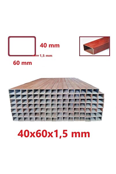 TOSÇELİK Boyalı (2mt) 40 x 60 x 1,5 mm Kutu Profil Boru Metal 40x60x1,5 Demir