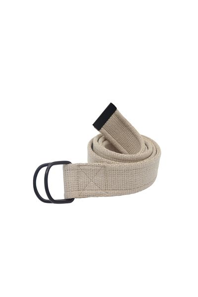 Anatolia Unisex 3-Piece Beige Cream Black Gray D Buckle Black Ring Woven Tactical Sport Canvas Cloth Denim Belt