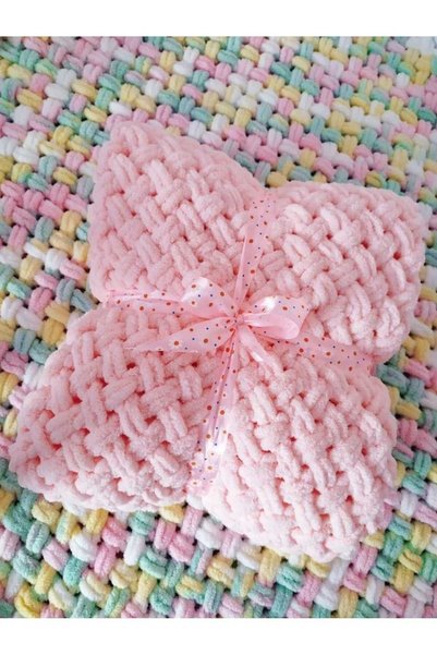 CROCHET DESİGN Örgü Bebek Battaniyesi Kadife Battaniye Puffy Soft Battaniye Y...