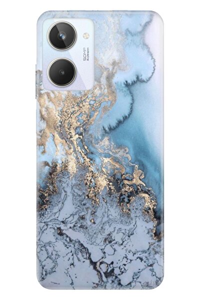 realme 10 Kılıf Silikon Desenli Resimli UV Kapak Antic Marble