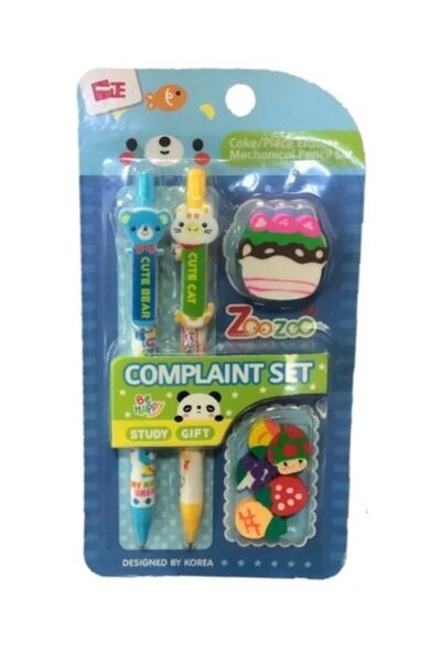 Hyd Комплект моливи и гумички Комплект с моливи и много различни гумички Комплект за училищно образование