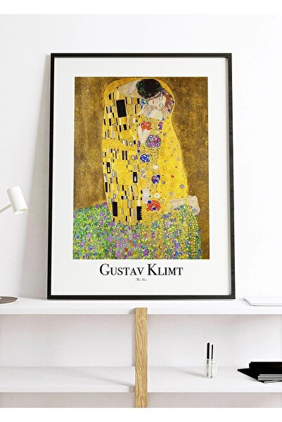 primero Gustav Klimt - The Kiss - Çerçeve Görünümlü 20 x 30 cm MDF Tablo