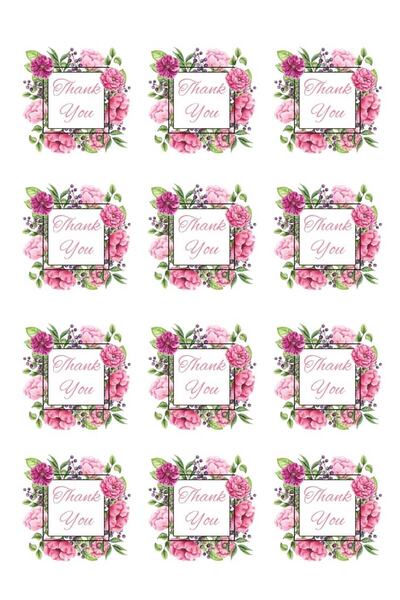 Belinay Bulutay Autocolant de mulțumire 21 (4,8 CM X 4,8 CM) (12 BUCĂȚI)
