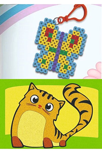 mika house Pyssala Çocuk Etkinlik Seti Pixel Boncuk Anahtarlık Kum Boyama