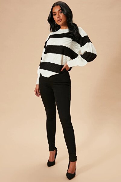 DRC trend Doru ženske crne farmerke Visok struk uske nogavice uski kroj Sa li...