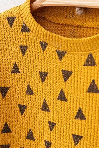 Banamio THERY Waffle Textured Crew Neck Cotton Double Bottom Top Set