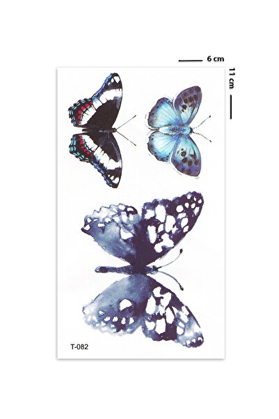 BP Tattoo Safir Kelebek Dövmesi Minimal Kadın Geçici Dövme