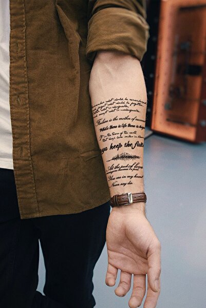 BP Tattoo Geçici Dövme Yazı Dövmesi Unisex Tattoo