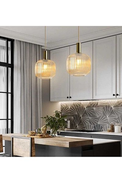 demet habek mylights Mylights Rustic Honey Glass Pendant Lamp Single Chandelier Kitchen Island Bedside Corridor Hall Single Pendant Lamp