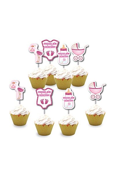 Yusuf Dirik YD Party Supplies مسواك للحفلات باللون الوردي للترحيب بالطفل بريق...