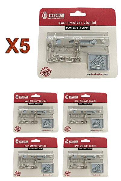 Beşel Lanț de siguranță pentru uși glisante crom (5 bucăți)