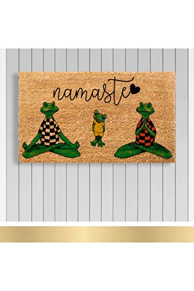 Paspashello , Design Koko Kapı Önü Paspas / Pvc Taban / Model; Namaste & Kurbağa