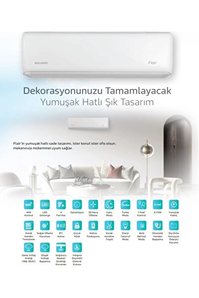 Alarko Flair Split Duvar Tipi Inverter Wifi Klima 18000 Btu R32 Gazlı (MONTAJ DAHİL)