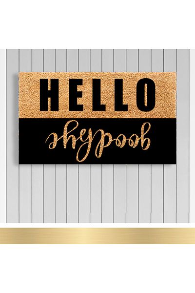 Paspashello , Design Koko Door Mat / PVC Base / Model; Hello & Goodbye