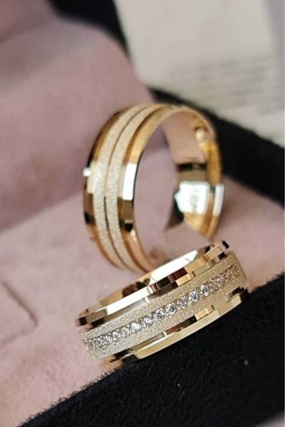 Alyans Gümüş Evi 8 Mm Taşlı Lazerli Alyans