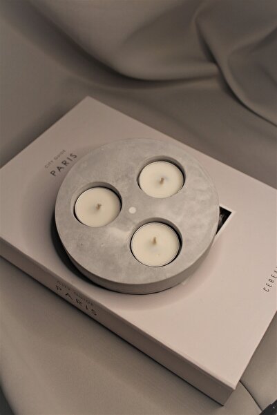 BOTTİKO Bottiko Beton 3 Göz Tealight Mumluk