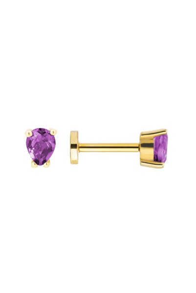 Ametist Damla 14k Altın Piercing