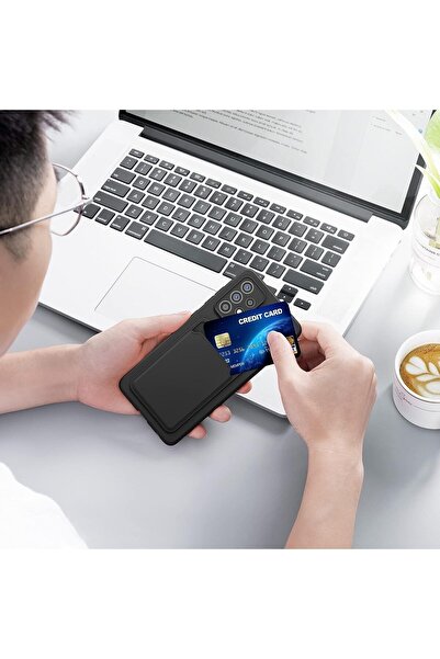 m.tk moveteck Xiaomi Redmi Note 12 4g Kılıf Kamera Korumalı Kartvizitli Cüzdan Silikon Kartlıklı Yumuşak 360 Kapak