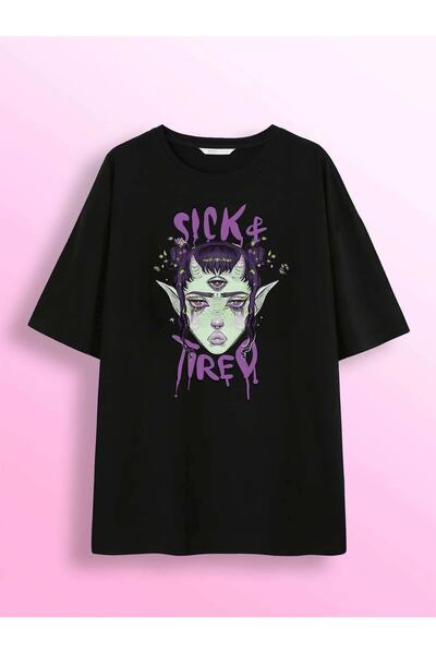 Jose Clothing UNISEKS CRNA MAJICA SA ŠTAMPOM O Oversize kroj KRATA RUKAVA