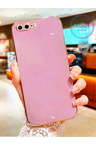 Molly Technology iPhone 7 Plus İçin Lila Kenarları Gold Detaylı Lüks Silikon ...
