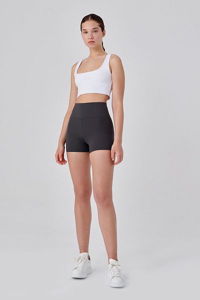 UP&FIT Push Up High Waist Tummy Control Σορτς Κολάν Καπνιστό