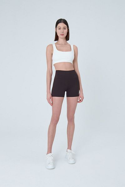 UP&FIT Push Up High Waist Tummy Control Σορτς Κολάν Σκούρο Καφέ