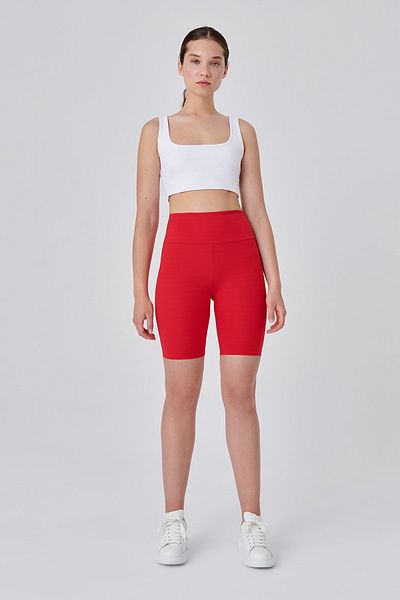UP&FIT Push Up High Waist Recovery Biker Leggings Red