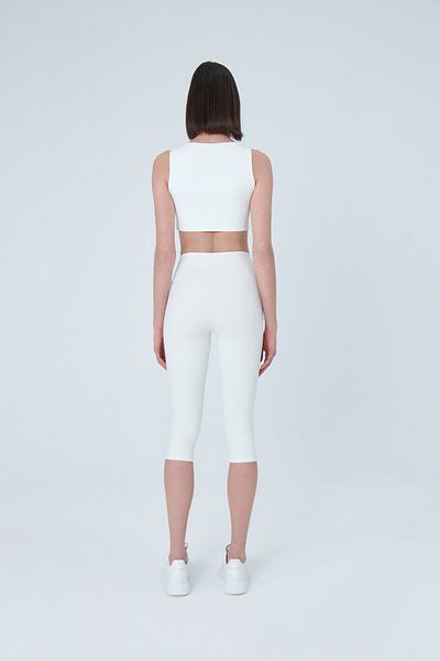 UP&FIT Push Up High Waist Control Capri κολάν Λευκό
