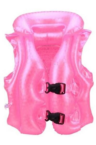 MOYASHOP Pembe Çocuklar Için Deniz - Havuz Yüzücü Şişme Can Yeleği - Yelek - 50 X 47 Cm - 3 - 6 Yaş