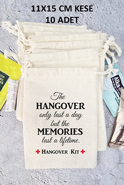 Atölye Mi Hangover Kit Kesesi Basklı Kese Düğün Bekarlığa Veda Doğum Günü Hed...