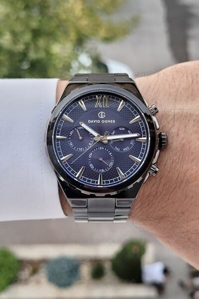 DAVID GUNER Kadranı Lacivert Kordonu Siyah Renk 2 Yıl Garantili İç Göstergeleri Aktif Erkek Kol Saati