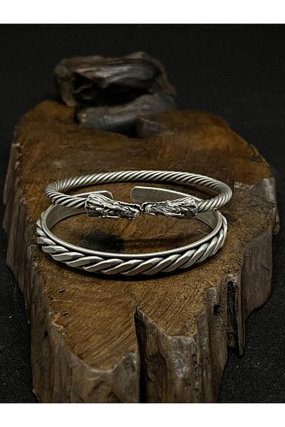 Rupen Kraft 2 Pieces Pure Copper Bracelet Authentic Copper Bracelet 100% Copper Bracelet Silver Plated Copper Bracelet