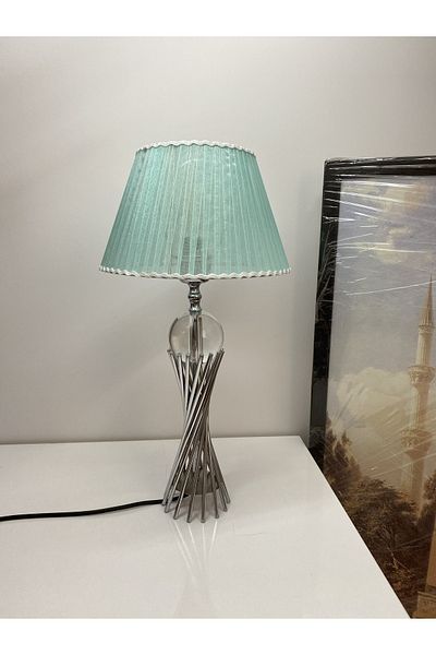 asellus Misbah Twist Lampshade "Knitted Hat" Table Lamp Chrome Plated with Crystal Glass (silver color), lampshade
