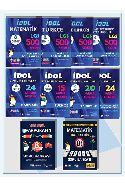 İdol Yayınları Lgs 500 Soru Bankası, Sarmal Deneme, Trafik Soru Bankası Ve Paragraf 10 Kitap