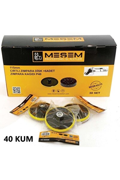 Meşem MEŞEM CIRTLI ZIMPARA DİSK 115 MM 6 ADET ZIMPARA KAĞIDI 60 KUM