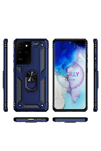 Molly Technology حافظة سيليكون بتصميم خزان ميجاترون باللون الأزرق الداكن لهات...