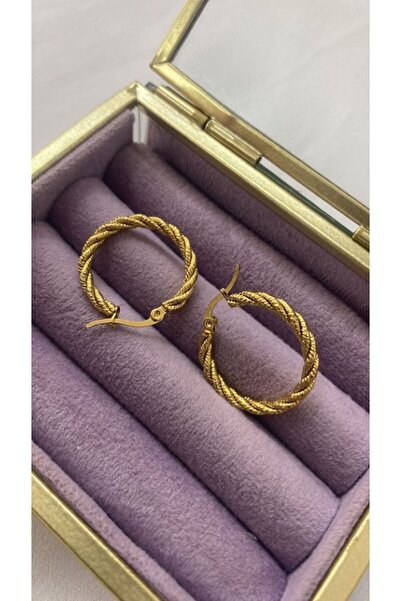stainles steel Burgu Çelik Küpe Gold