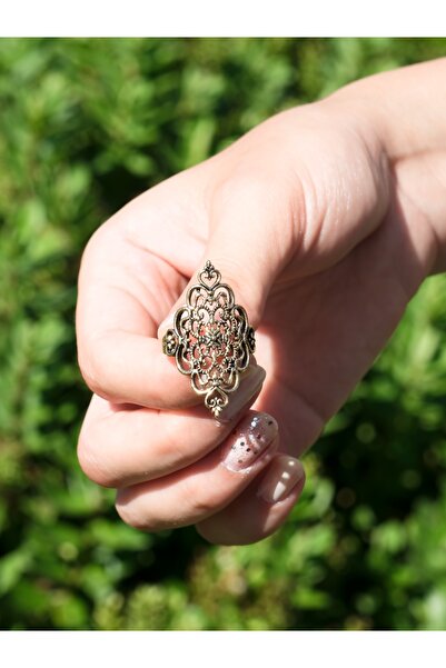 esha Telkari İşlemeli Antik Eskitme Ayarlanabilir Kadın Yüzük