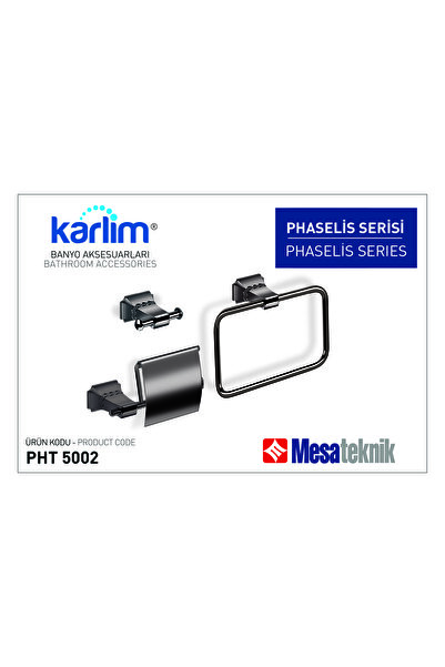 Karlim طلاء سلسلة Phaselis - مجموعة مكونة من 3 قطع (حامل مناشف مربع، شماعة مز...